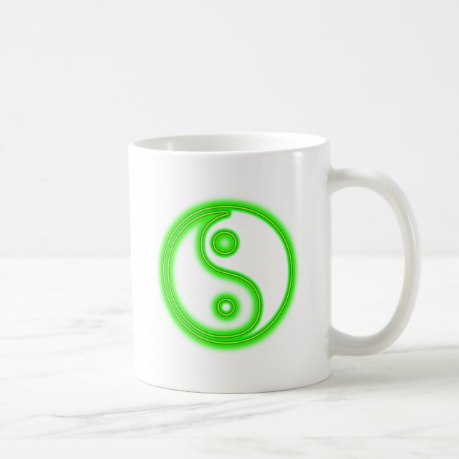 Glühende grüne Yin Yang Tasse (Rechts)