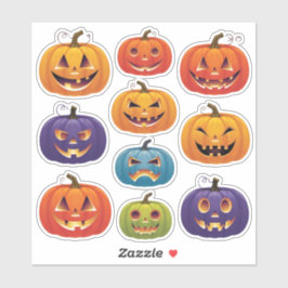 Glühende Halloween-Jack-o’-Lantern-Aufkleber Aufkleber