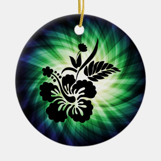 glühende hawaiianische Blume Keramik Ornament (Vorne)