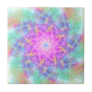 Glühende helle Lichter Farbenfrost Mandala Fliese