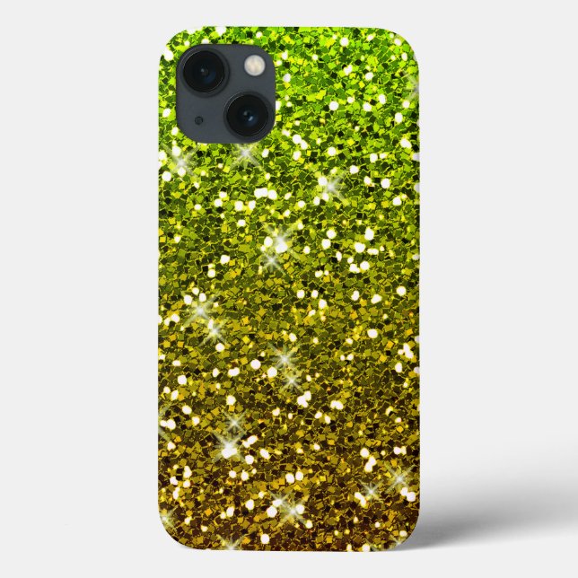Glühende hellgrüne Glitzer Case-Mate iPhone Hülle (Rückseite)