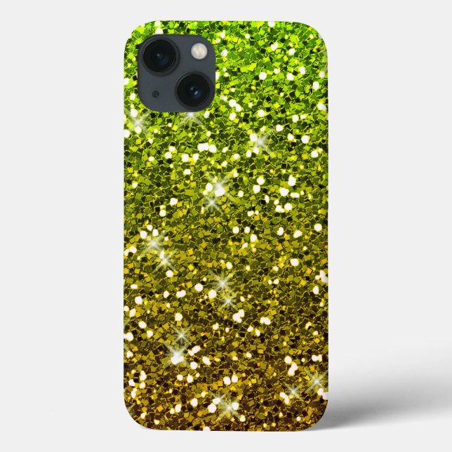 Glühende hellgrüne Glitzer Case-Mate iPhone Hülle (Rückseite)