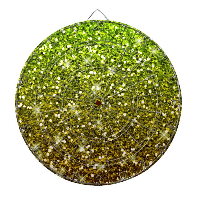 Glühende hellgrüne Glitzer Dartscheibe (vorne)