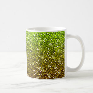 Glühende hellgrüne Glitzer Kaffeetasse