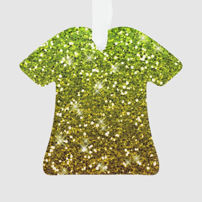 Glühende hellgrüne Glitzer Ornament (Vorderseite)