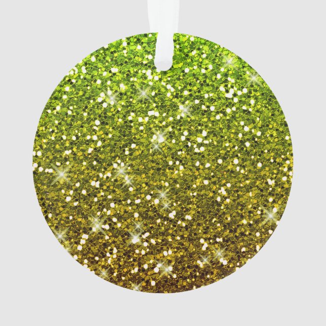 Glühende hellgrüne Glitzer Ornament (Rückseite)