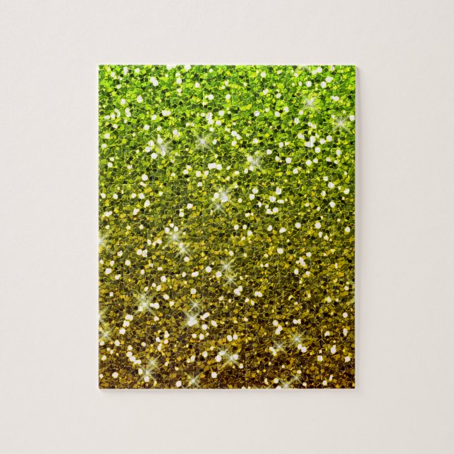 Glühende hellgrüne Glitzer Puzzle (Vertikal)