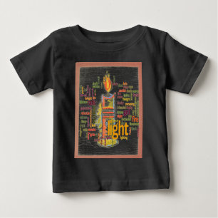 Glühende Kerze Licht Word Cloud Design Baby T-shirt