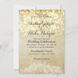 Glühende Lichter Burlap & Lace Country Chic Einladung