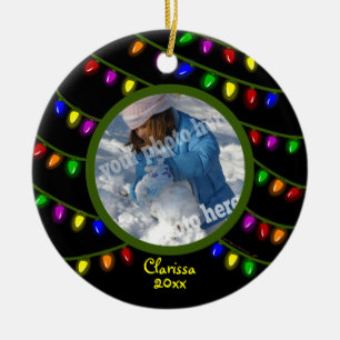 Glühende Lichter Custom Foto Weihnachtsschmuck