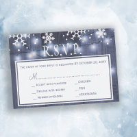 Glühende Lichter Winter Scheunenholz Hochzeit Rsvp