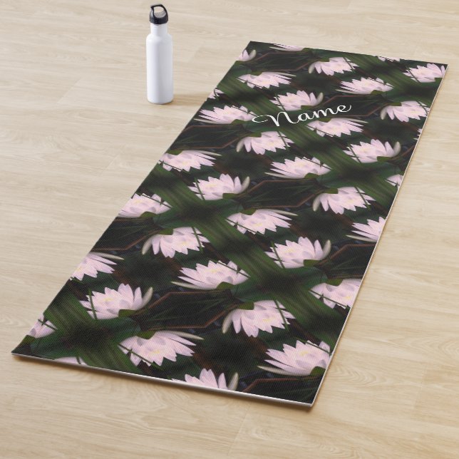 Glühende Lotus Wasserlilie Blume Personalisiert Yogamatte (Beispiel)