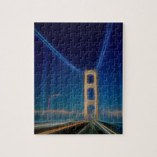 Glühende Mackinac Brücke Puzzle