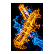 Glühende Magische Feuer Eis Elementar Energie Koll
