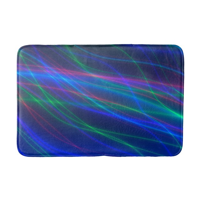 Glühende mehrfarbige Rays Badematte (Vorderseite)