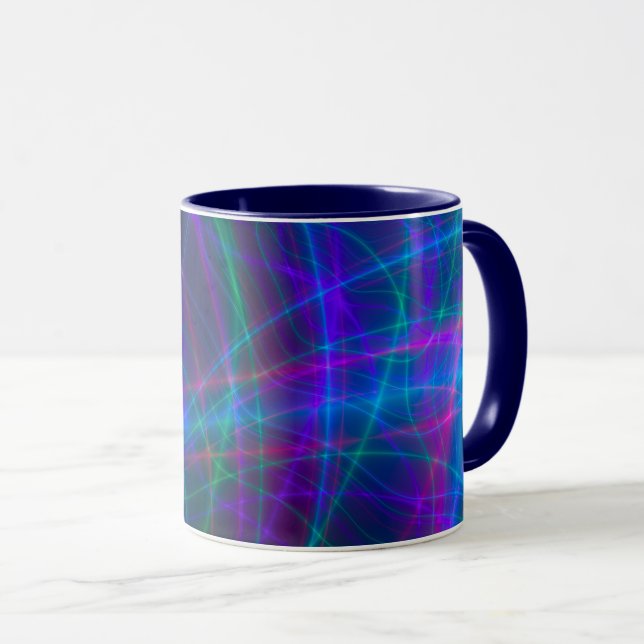 Glühende mehrfarbige Rays Tasse (VorderseiteRechts)