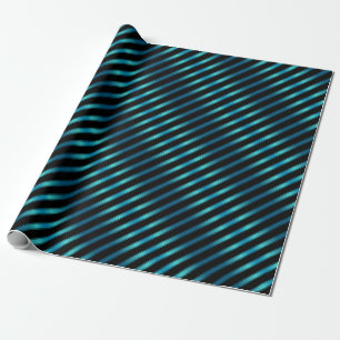 glühende Metallische Blaue Diagonalstreifen Geschenkpapier