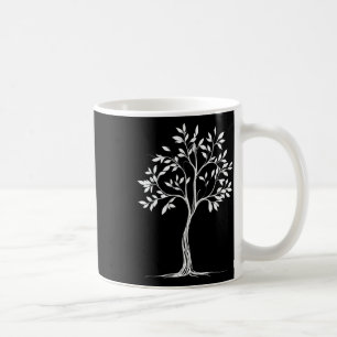 Glühende Minimalistische Single-Linie Tree Zeichne Kaffeetasse