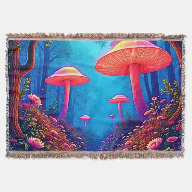 Glühende Mushroom-Magie Decke (Vorderseite)
