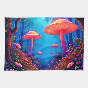 Glühende Mushroom-Magie Geschirrtuch