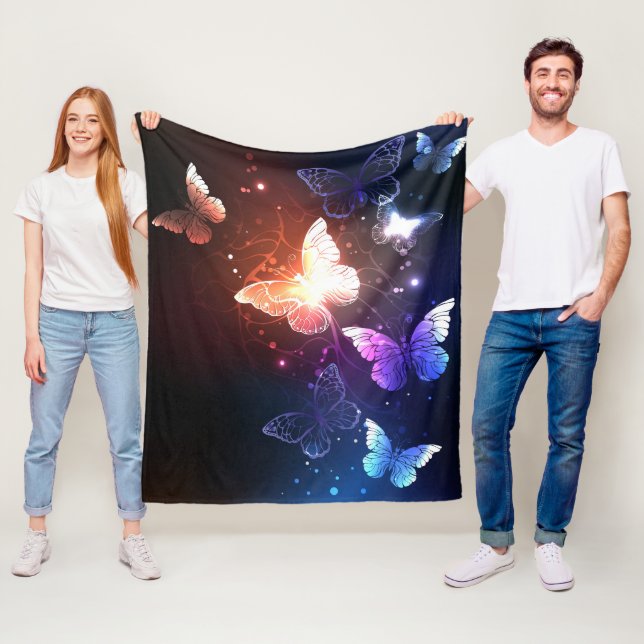 Glühende Nachtschmetterlinge Fleecedecke (Beispiel)