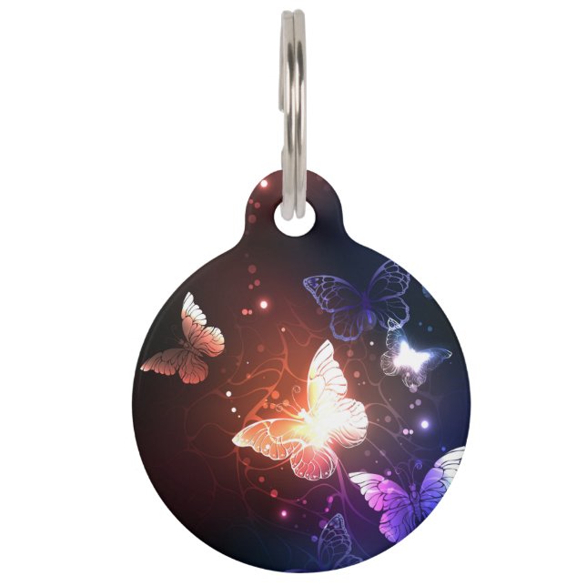 Glühende Nachtschmetterlinge Haustiermarke (Vorderseite)