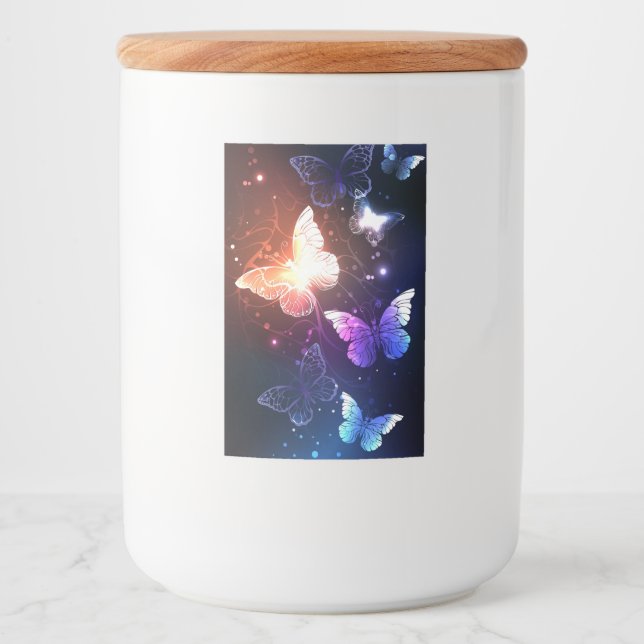 Glühende Nachtschmetterlinge Lebensmitteletikett (Vorderseite)