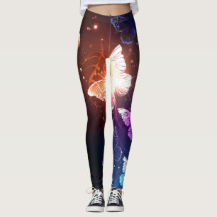 Glühende Nachtschmetterlinge Leggings