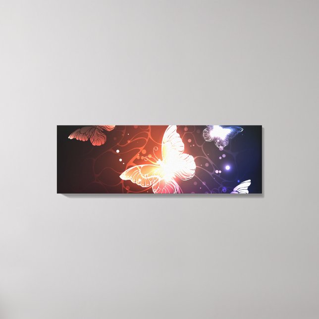 Glühende Nachtschmetterlinge Leinwanddruck (Vorderseite)