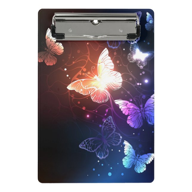 Glühende Nachtschmetterlinge Mini Klemmbrett (Vorderseite)