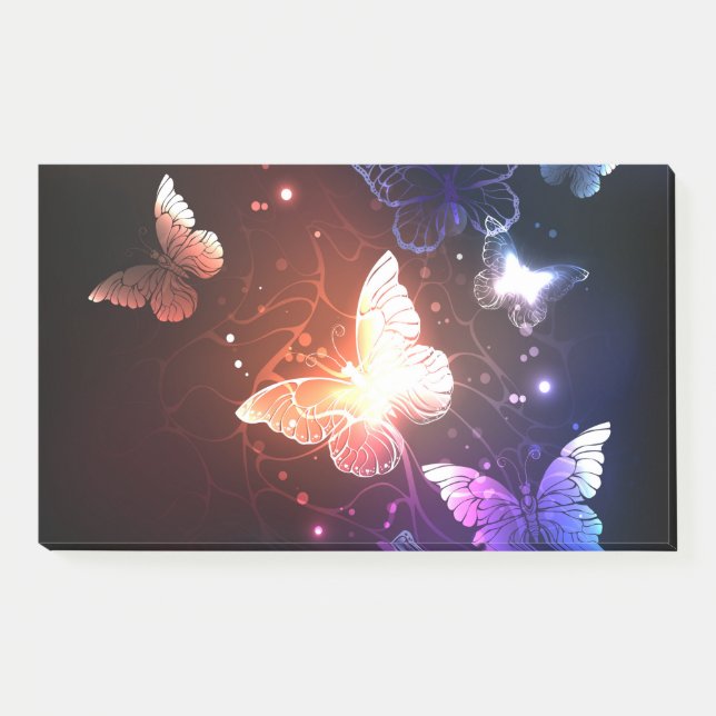 Glühende Nachtschmetterlinge Post-it Klebezettel (Vorderseite)