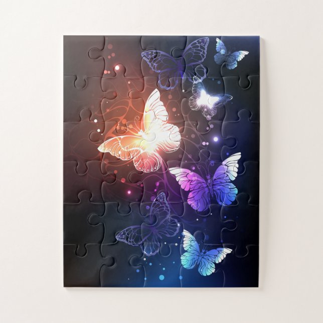 Glühende Nachtschmetterlinge Puzzle (Vertikal)