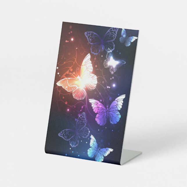 Glühende Nachtschmetterlinge Sockelschild (Vorderseite)