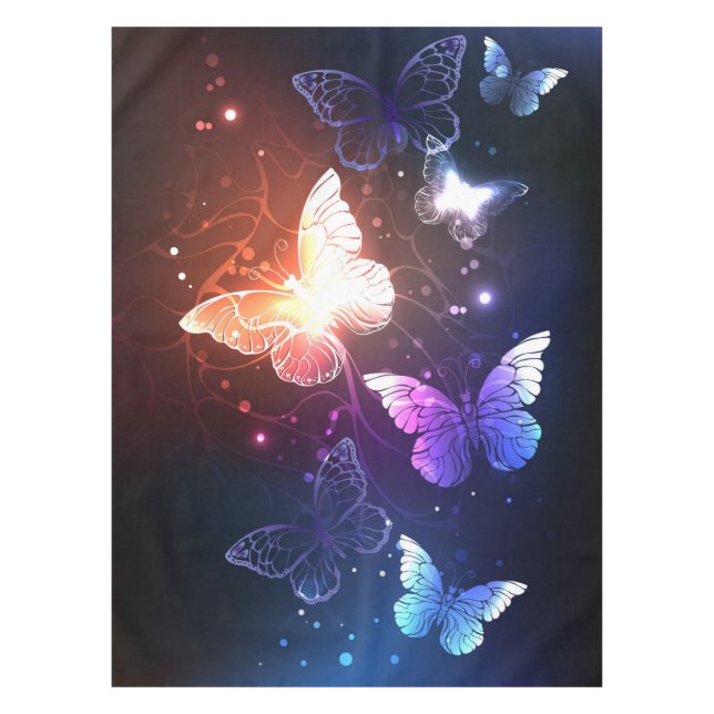 Glühende Nachtschmetterlinge Tischdecke (Vorderseite)