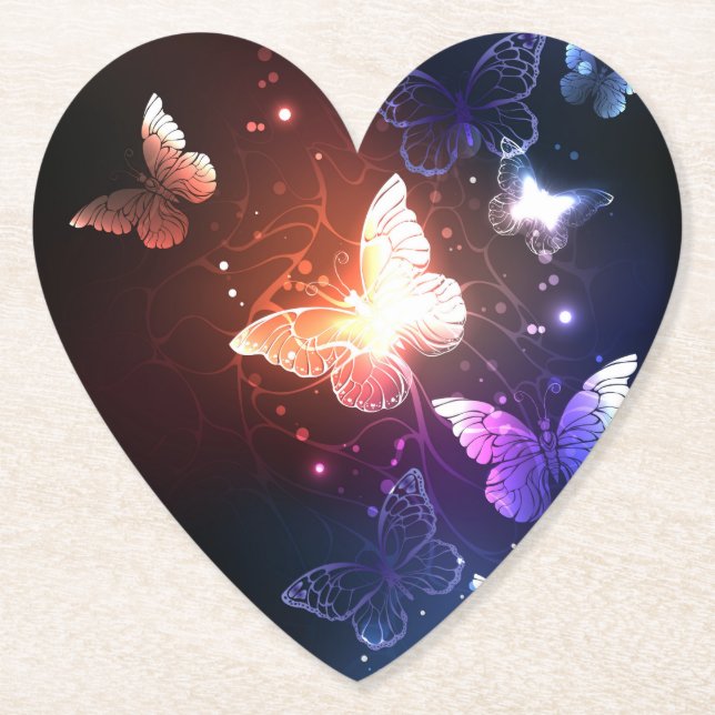 Glühende Nachtschmetterlinge Untersetzer (Vorderseite)