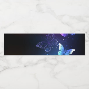 Glühende Nachtschmetterlinge Wasserflaschenetikett