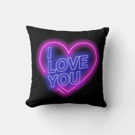 Glühende Neon Look Pink Blue Valentine Herz Kleine Kissen
