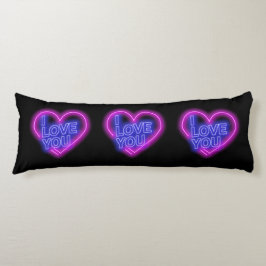 Glühende Neon Look Pink Blue Valentine Herz Seitenschläferkissen
