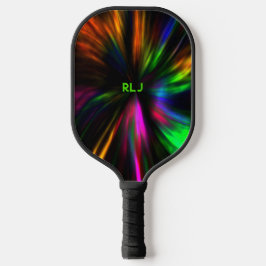 Glühende Neon Masculine Moderne Initialen Pickleball Schläger