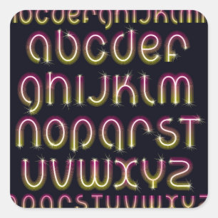 Glühende Neon Schriftart Stickers