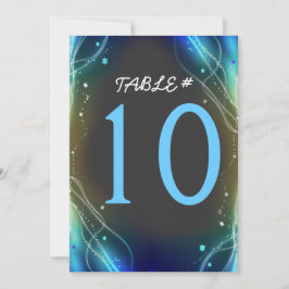 Glühende Neonstars Hochzeitskarte der Tischnummer