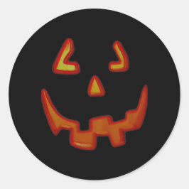 Glühende Pumpkin-Gesichtskleber Runder Aufkleber