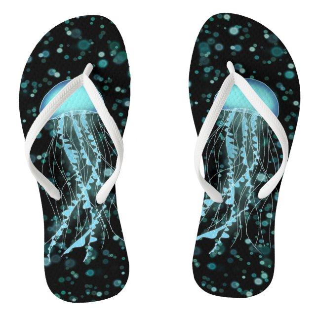 Glühende Qualle Flip Flops (Fußbett)