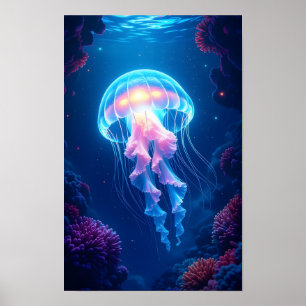 Glühende Qualle Poster