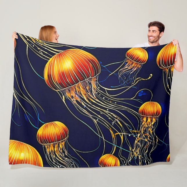 Glühende Quallensee Fleecedecke (Beispiel)