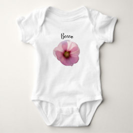 Glühende rosa Hollyhock-Blume Personalisiert Baby Strampler