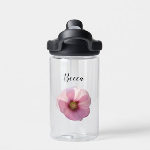 Glühende rosa Hollyhock-Blume Personalisiert Trinkflasche