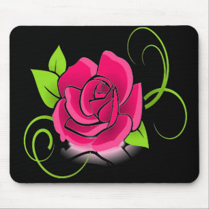 Glühende Rosa Rose Mousepad