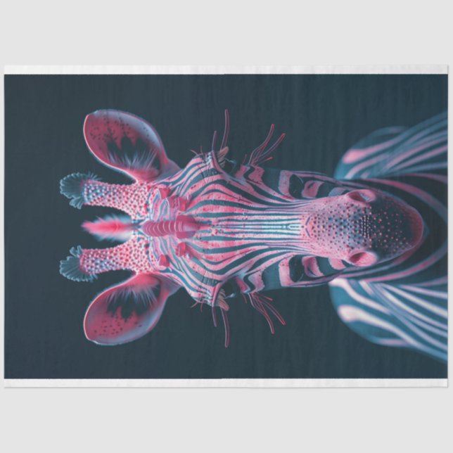 Glühende rosa Zebra aus einer anderen Welt Seidenpapier (Vorderseite)