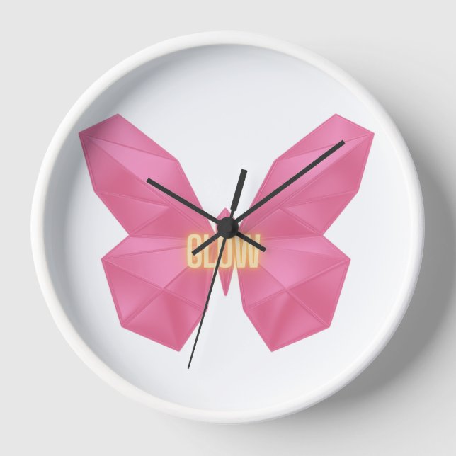 Glühende Schmetterling Uhr (Vorderseite)